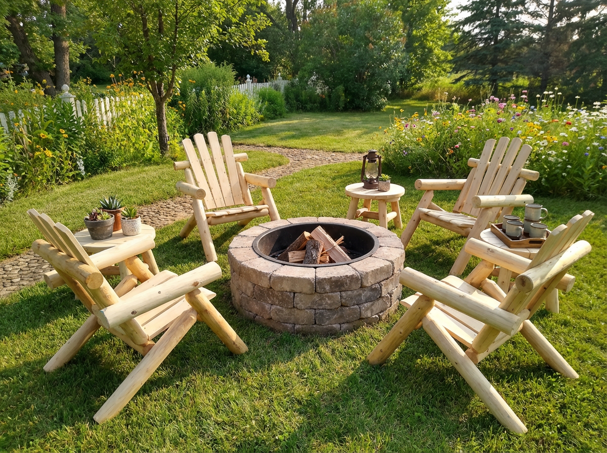 Log Wooden Deck Chair - Cedar Creek Rustic Furniture
