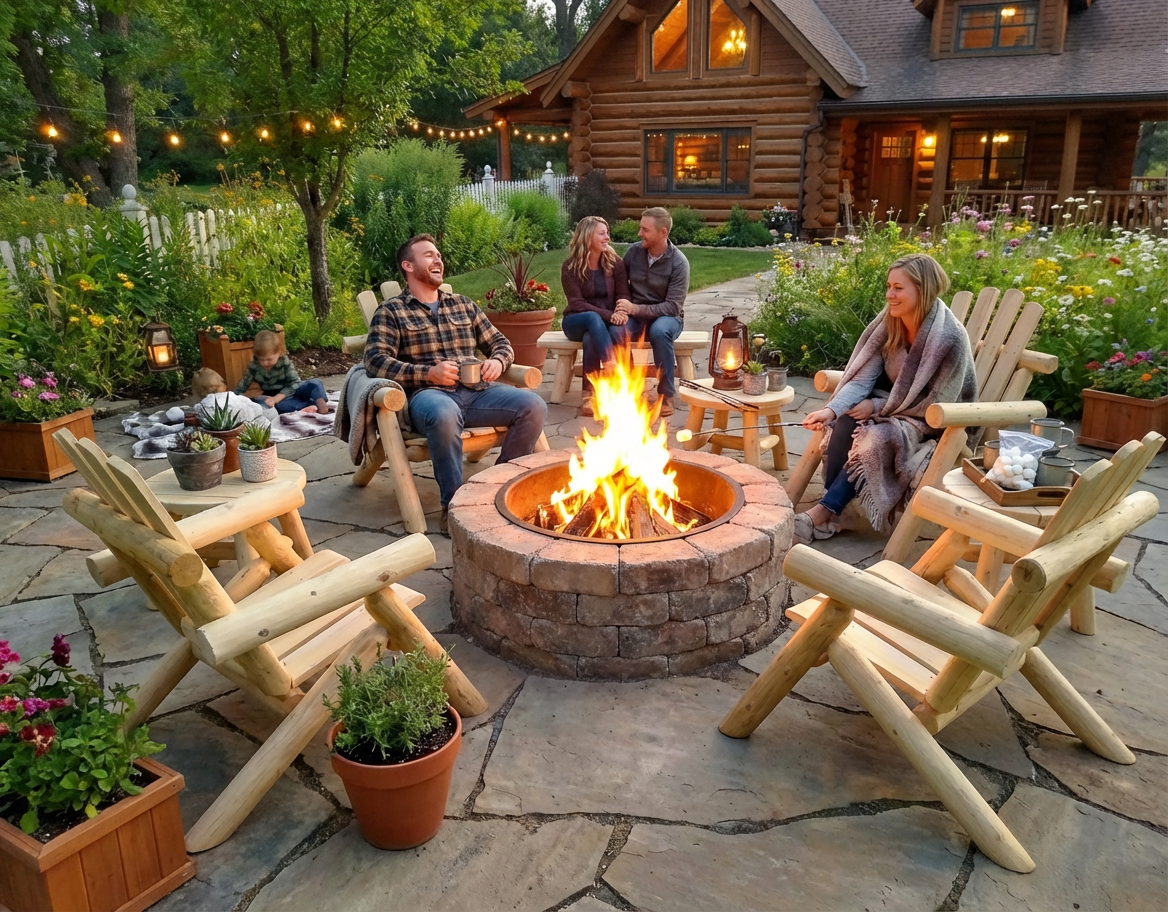 Log Wooden Deck Chair - Cedar Creek Rustic Furniture