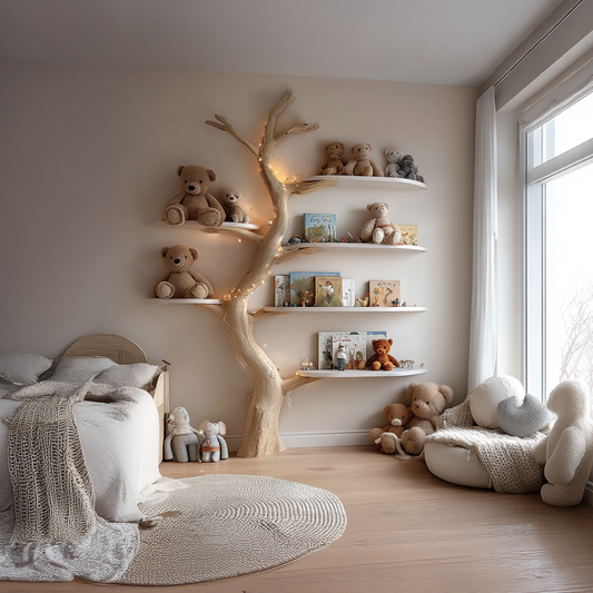 Midcentury Tree Bookcase Nursery Bedroom