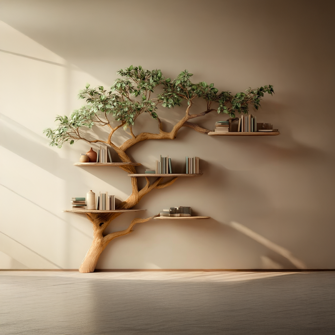 Midcentury Tree Bookshelf Living Bedroom