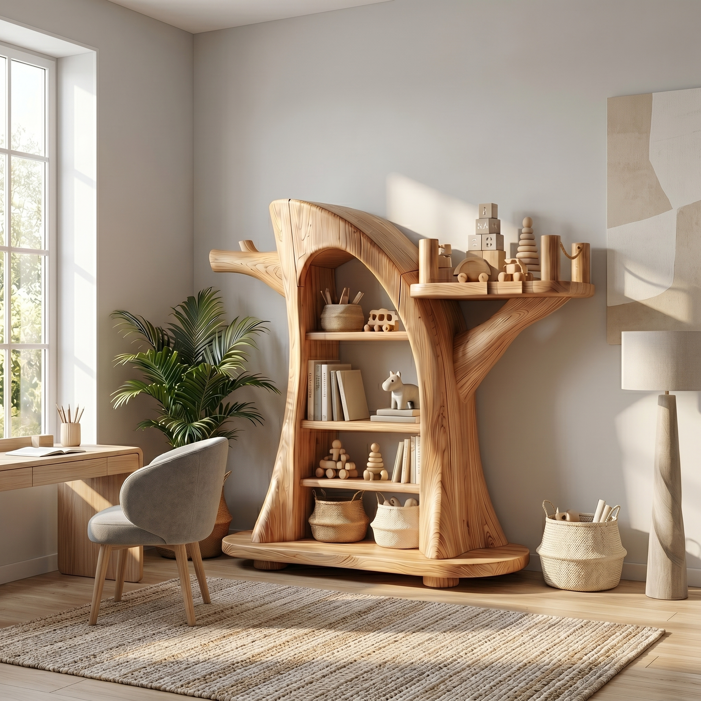 Montessori Tree Bookshelf For Kids Room And Playroom