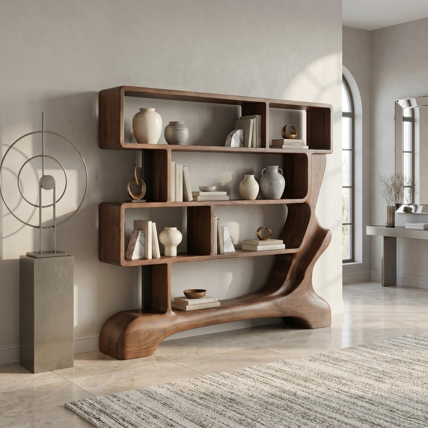 Organic Sculptural Bookshelf For Living Room And Office