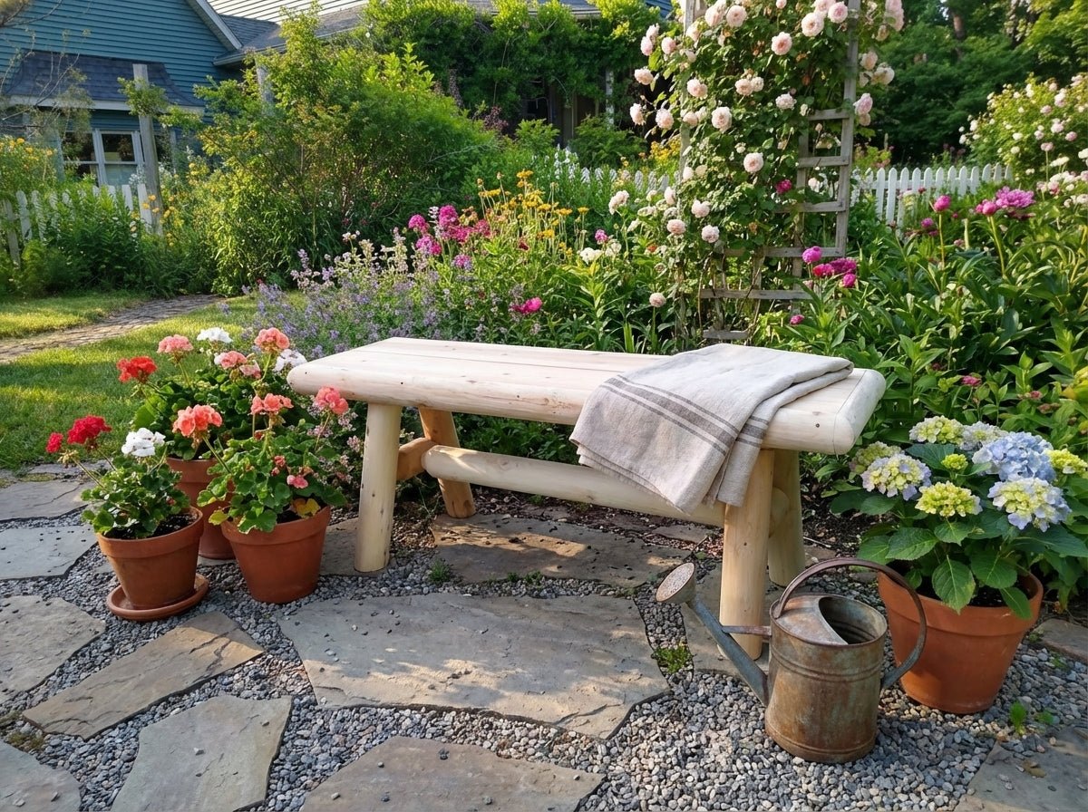 Outdoor Entryway Bench - Cedar Creek Rustic Furniture