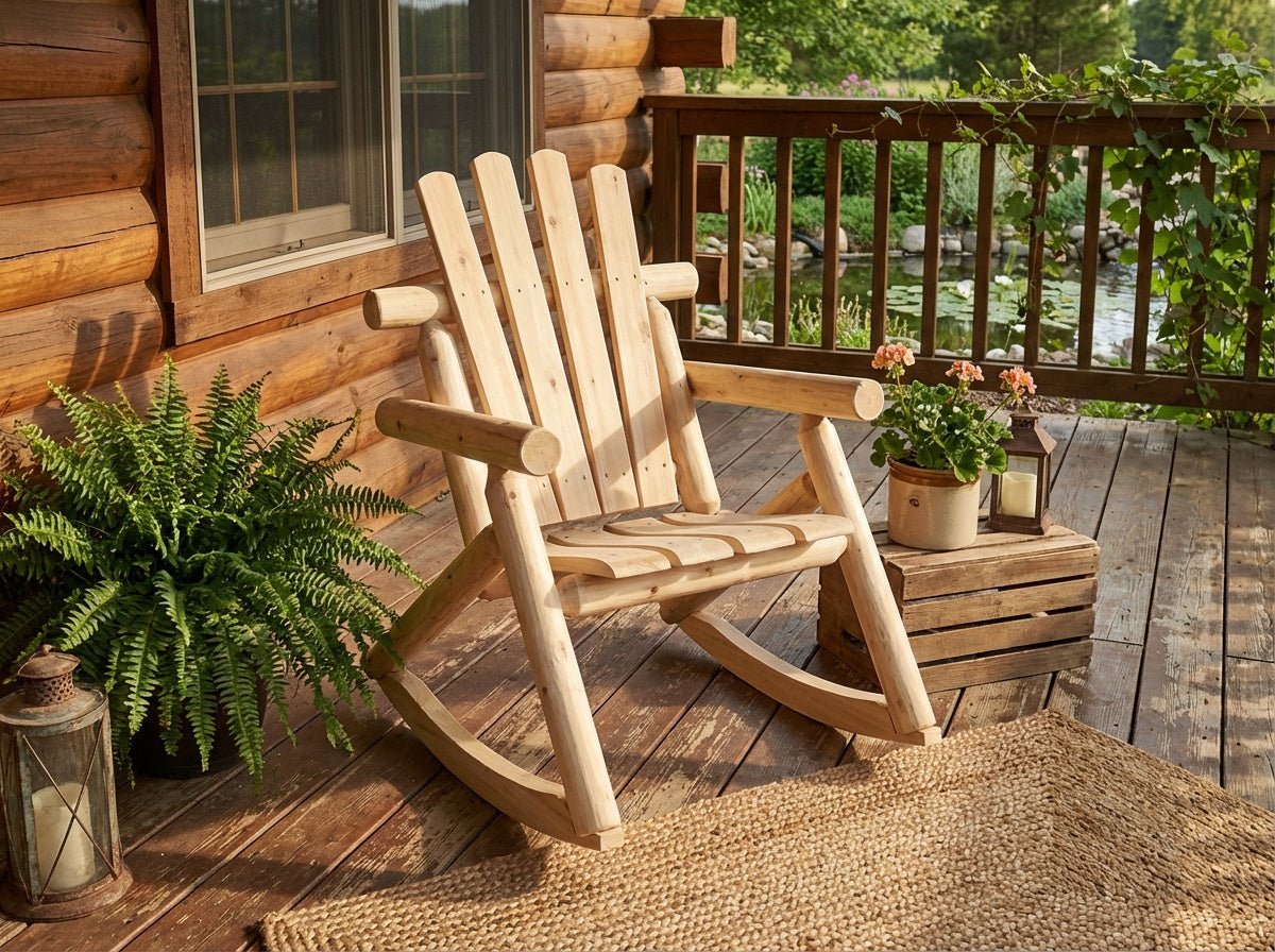 Rustic Outdoor Log Rocking Chair - Cedar Creek Rustic Furniture