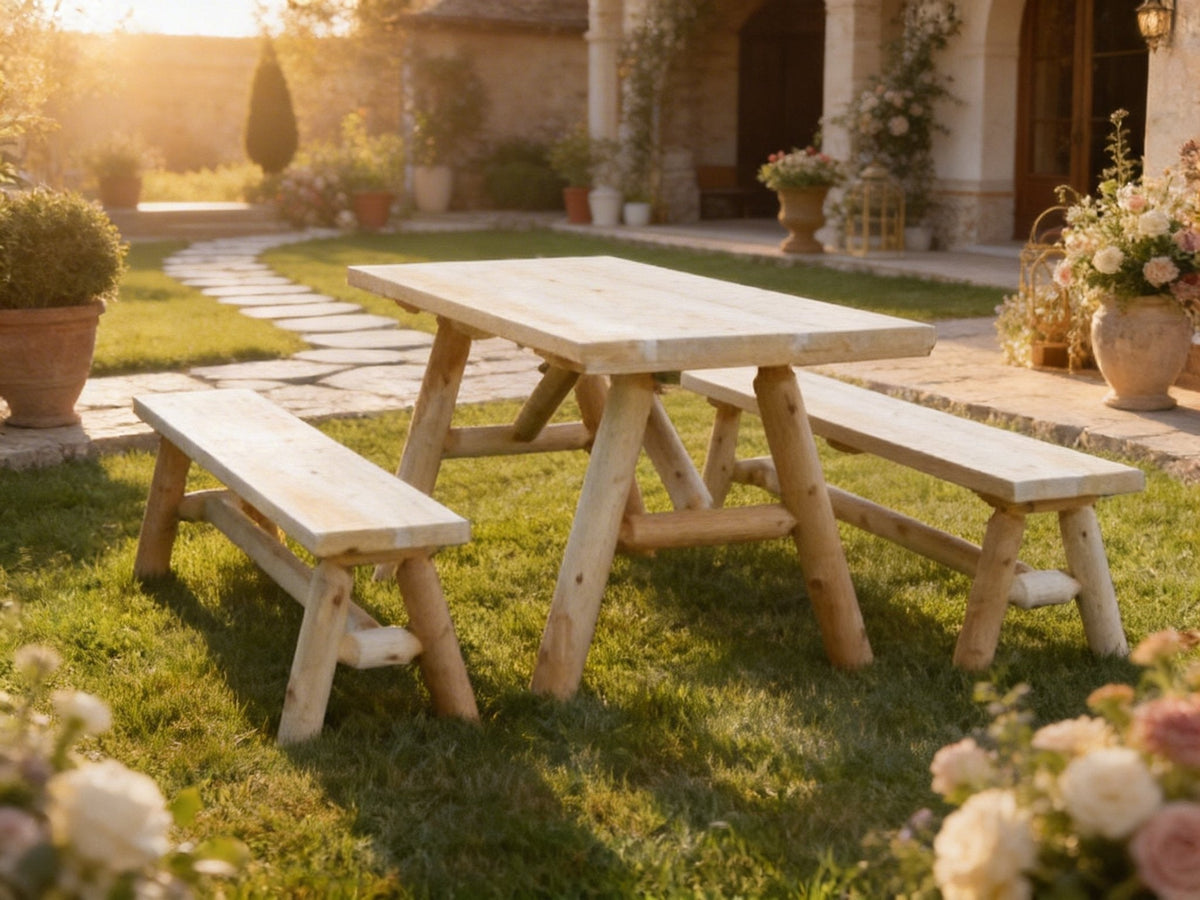 Solid Wood Farmhouse Dining Table - Cedar Creek Rustic Furniture
