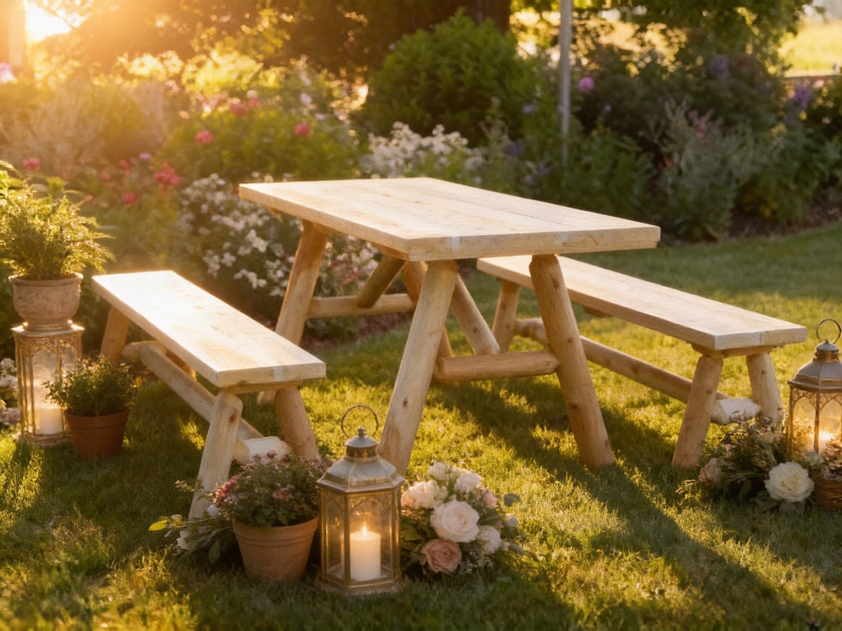 Solid Wood Farmhouse Dining Table - Cedar Creek Rustic Furniture