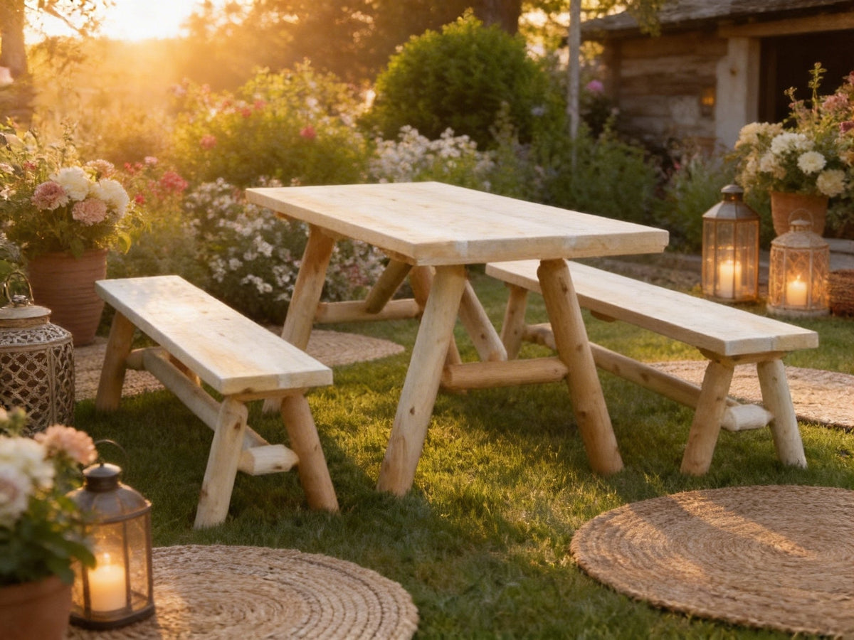 Solid Wood Farmhouse Dining Table - Cedar Creek Rustic Furniture