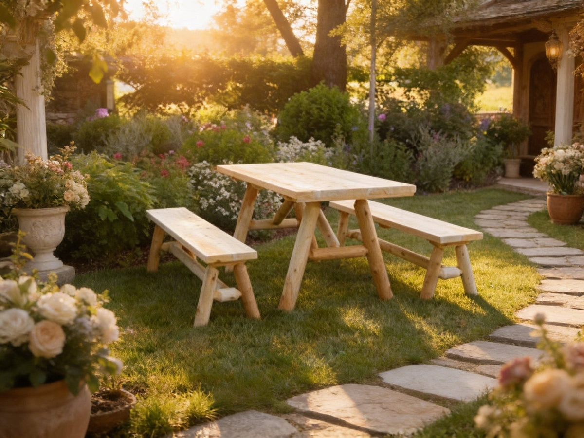 Solid Wood Farmhouse Dining Table - Cedar Creek Rustic Furniture