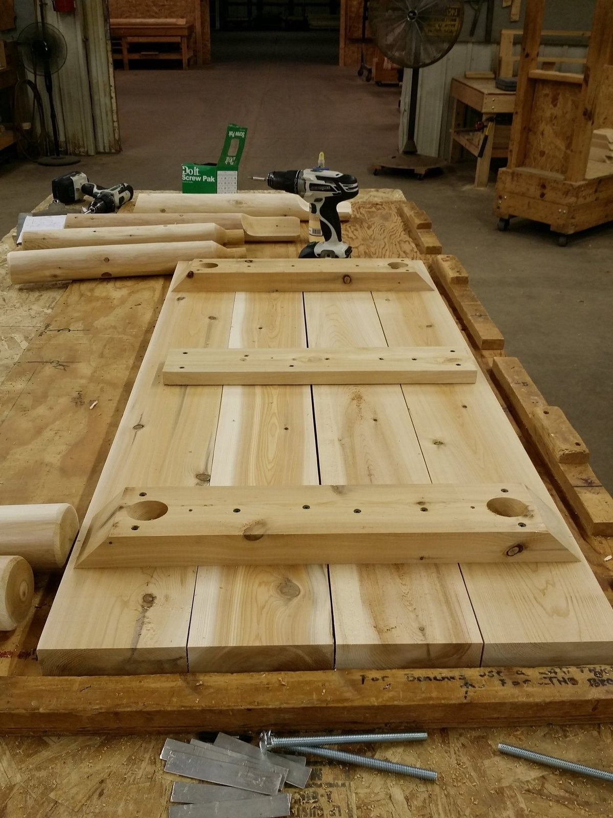 Farmhouse table solid wood under construction, featuring premium craftsmanship and high-quality materials.